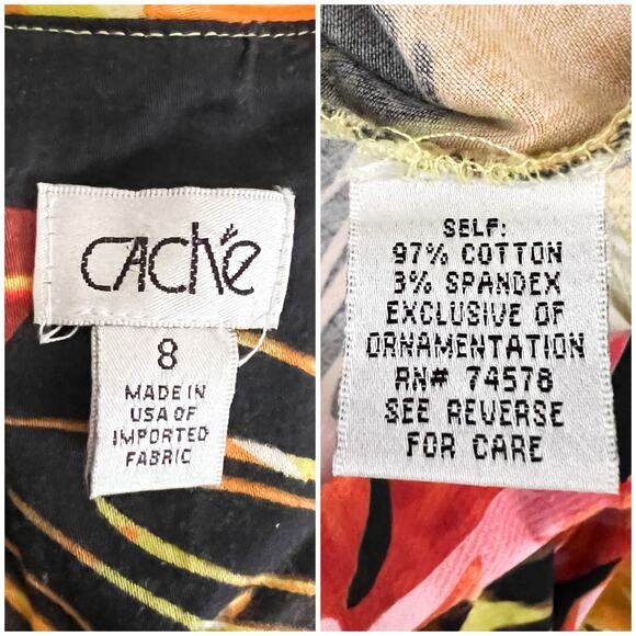 Cache | 90s Vintage Tropical Animal Print Double Breasted Belted Sheath Dress 8 - Picture 10 of 10